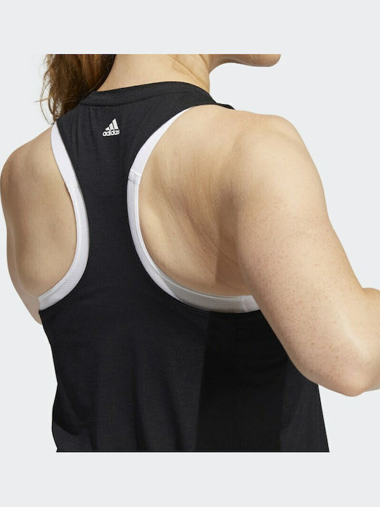 3 Stripes Women's Summer Blouse Sleeveless Striped Black