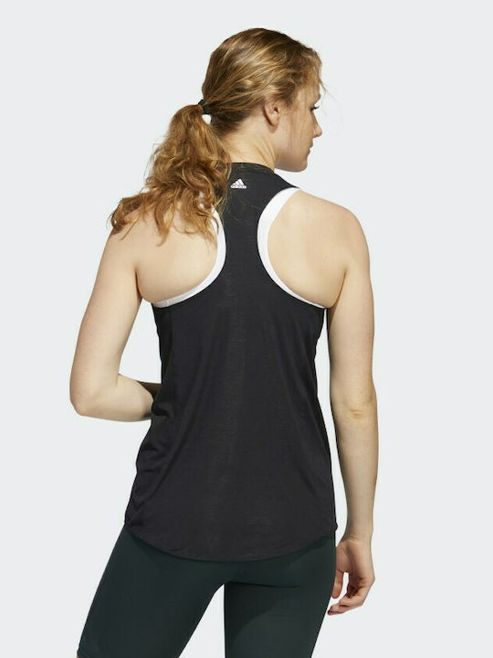 Adidas Damen Sportlich Bluse Ärmellos Schwarz