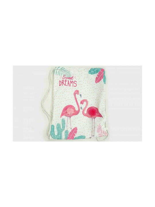 Paperpack Net Παιδική Τσάντα Πουγκί Flamingo Λευκή