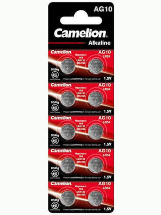 Camelion AG10 Αλκαλικές Μπαταρίες Ρολογιών LR54 1.5V 10τμχ