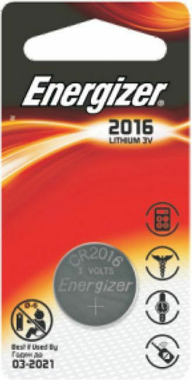 Energizer Μπαταρία Λιθίου Ρολογιών CR2016 3V 1τμχ