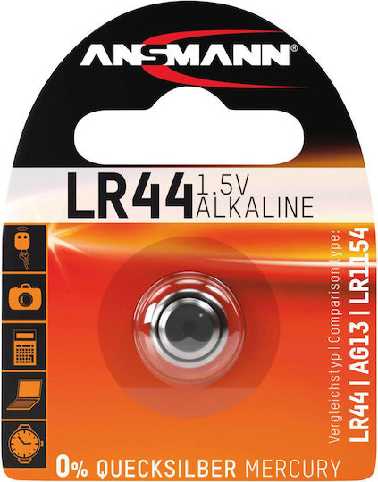 Ansmann Batterie Alkalisch für Uhren LR44 1.5V 1Stück
