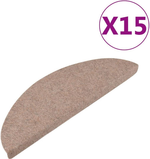 vidaXL Stair Mats Beige 65cm 136394 15pcs