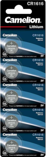 Camelion Μπαταρίες Λιθίου Ρολογιών CR1616 3V 5τμχ