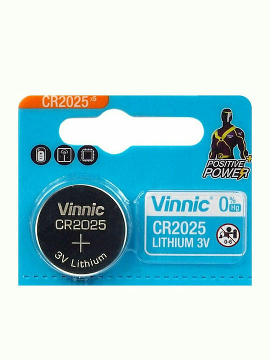 Vinnic Μπαταρία Λιθίου Ρολογιών CR2025 3V 1τμχ
