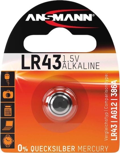 Ansmann Batterie Alkalisch für Uhren LR43 1.5V 1Stück