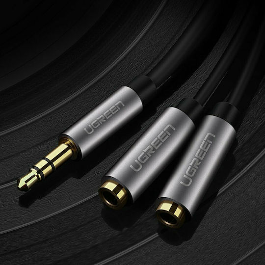 Ugreen 3.5mm Jack Cable 3.5mm Male - 3.5mm Female Black 0.2m With Gold Plated Terminals 10532