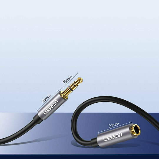 Ugreen 3.5mm Male to 3.5mm Female Audio Cable Silver 3m with Gold Plated Terminals 10595