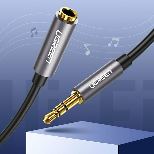 Ugreen 3.5mm Male to 3.5mm Female Audio Cable Silver 3m with Gold Plated Terminals 10595