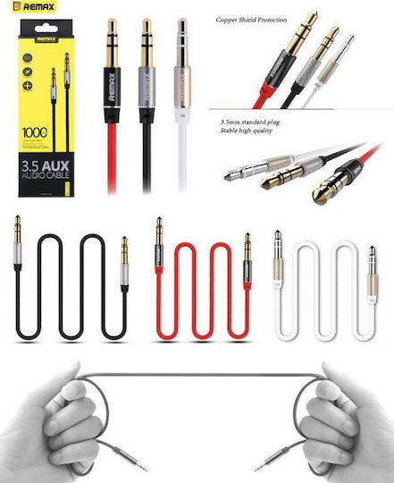 Remax Cablu Audio 3,5 mm Male - 3,5 mm Male Negru 1 m Cu Terminale Placate Cu Aur RM-L100