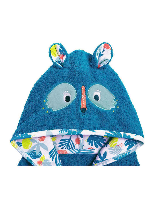 Petit Beguin Kids Hooded Bathrobe Ouistiti Blue
