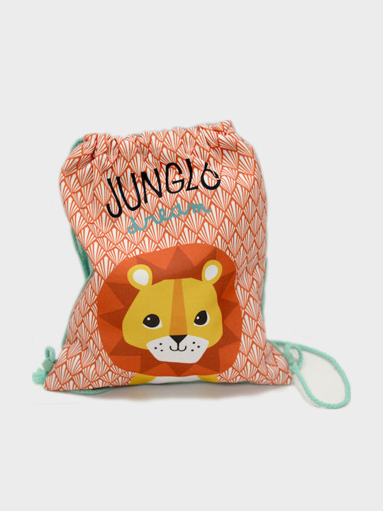 Paperpack Net Lion Παιδική Τσάντα Πουγκί Πορτοκαλί 25εκ.