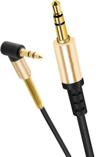 Hoco 3,5mm Klinkenkabel mit 3,5mm Stecker - Schwarz 1m mit Vergoldeten Anschlüssen UPA02
