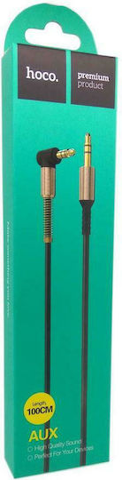 Hoco 3,5mm Klinkenkabel mit 3,5mm Stecker - Schwarz 1m mit Vergoldeten Anschlüssen UPA02