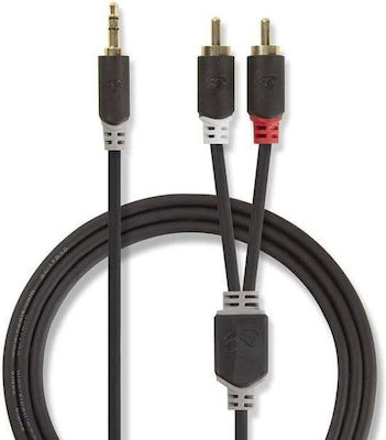 Nedis 3.5mm male - RCA male Cable Black 2m (CABW22200AT20)