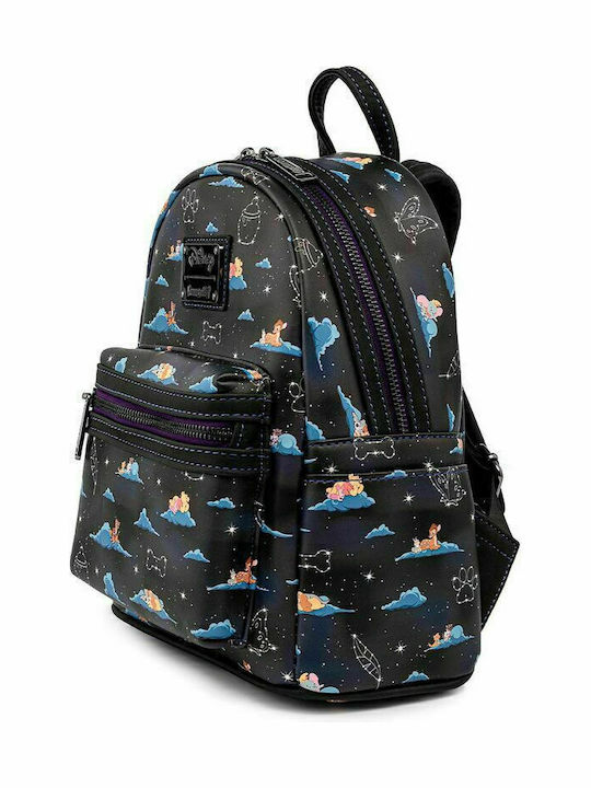 Loungefly Classic Characters on Clouds Mini Kids Bag Backpack Black 22.5cmx11.2cmx26.2cmcm Disney Classic Clouds