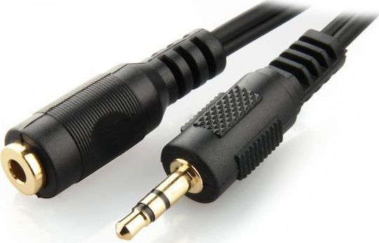 Cablexpert Καλώδιο Ήχου 3.5mm male - 3.5mm female Μαύρο 5m με Επίχρυσους Ακροδέκτες CCA-421S-5M