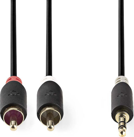 Nedis Καλώδιο Ήχου 3.5mm male - RCA male Μαύρο 3m με Επίχρυσους Ακροδέκτες CABW22200AT30
