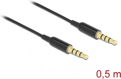 DeLock Καλώδιο TRRS 3,5 mm Stecker - 3,5 mm Stecker Schwarz 0.5m (66075)