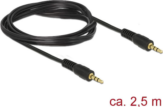 DeLock Καλώδιο Ήχου 3.5mm male - 3.5mm male Μαύρο 2.5m 84001