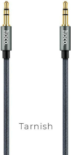 Hoco 3.5mm Jack Cable 3.5mm Male - 3.5mm Male Gray 1m with Gold Plated Terminals