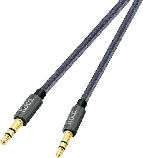 Hoco 3.5mm Jack Cable 3.5mm Male - 3.5mm Male Gray 1m with Gold Plated Terminals
