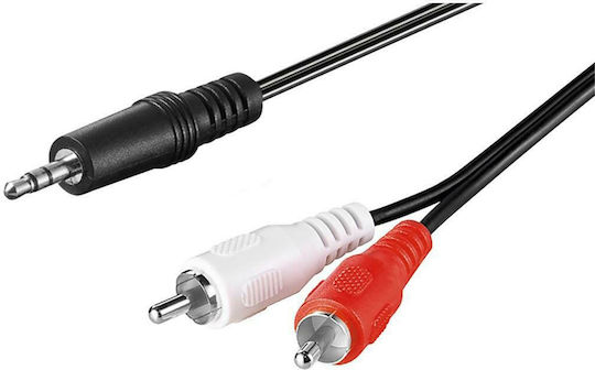 Goobay Кабел За Звук 3,5 мм Мъжки - RCA Мъжки Черен 3м 51650