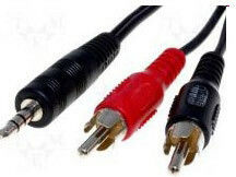 Roline Καλώδιο Ήχου 3.5mm male - RCA male Μαύρο 1.5m 11.99.4341