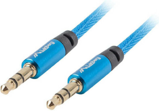 Lanberg Lanberg 3.5mm Jack Cable - 3.5mm Male to 3.5mm Male Blue 1m CA-MJMJ-10CU-0010-BL