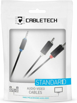 Cabletech Cablu 3,5 mm de sex masculin - RCA de sex masculin Negru 3m (DM-3952-3)