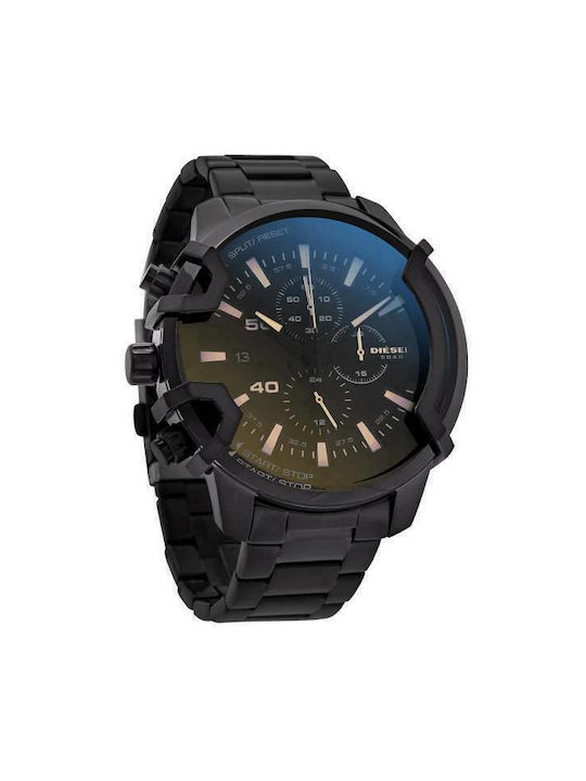 Diesel Griffed Uhr Chronograph Batterie mit Schwarz Metallarmband