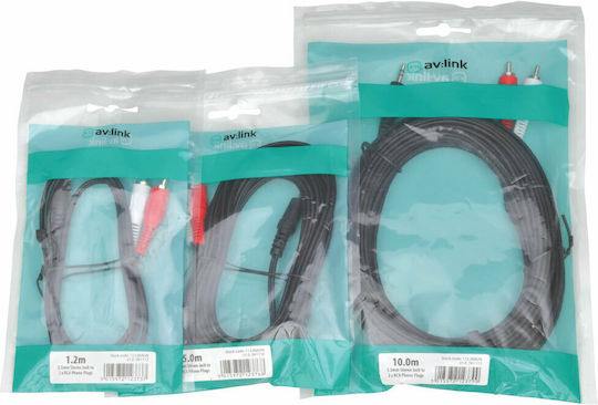 AvLink 3.5mm Male To RCA Male Audio Cable Black 1.2m 112.064UK