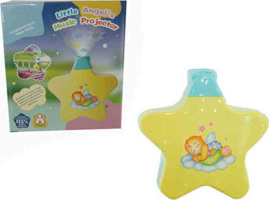Moni Παιδικό Φωτιστικό Projector Little Angels με Προβολή Αστεριών Κίτρινο 15.6x13.9x8.8εκ.