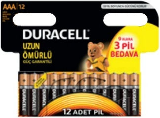 Duracell Αλκαλικές Μπαταρίες AAA 1.5V 12τμχ
