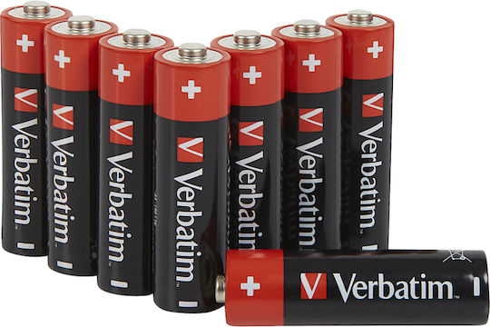 Verbatim 8 Pack Alkaline Batteries AA 1.5V