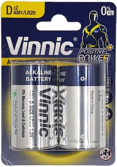 Vinnic Αλκαλικές Μπαταρίες D 1.5V 2τμχ