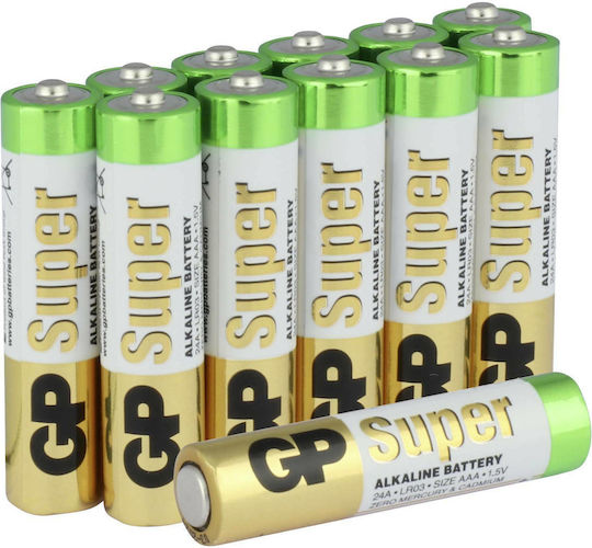 GP Batteries Super Αλκαλικές Μπαταρίες AAA 1.5V 12τμχ