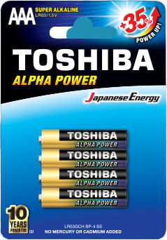 Toshiba Alpha Power Αλκαλικές Μπαταρίες AAA 1.5V 4τμχ