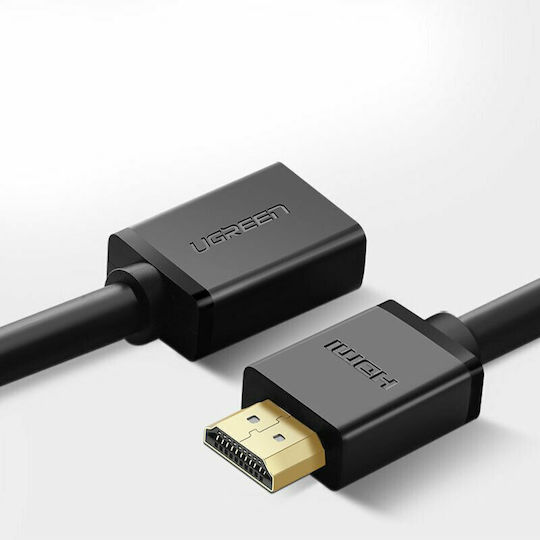 Ugreen HD107 HDMI 1.4 High Speed 1080p 120Hz Cablu HDMI Male - HDMI Female 2m Negru