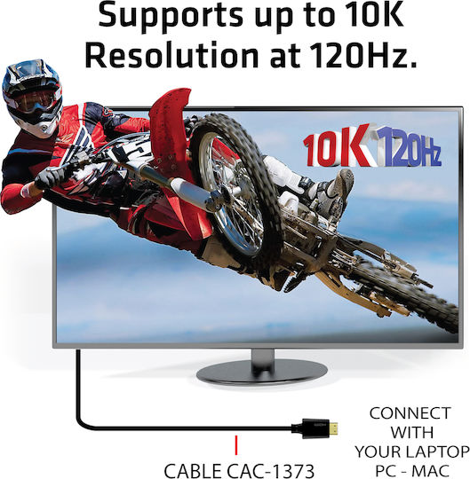 Club3D HDMI 2.1 Ultra High Speed 48Gbps 4K 120Hz HDR VRR Cable HDMI male - HDMI male 3m Μαύρο