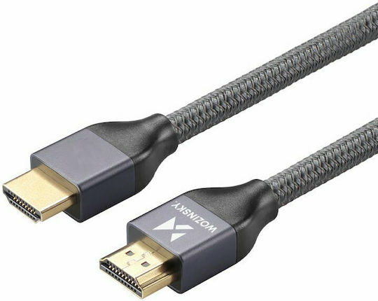 Wozinsky HDMI 2.1 Ultra High Speed 48Gbps 4K 120Hz HDR VRR Cable HDMI male - HDMI male 5m Γκρι