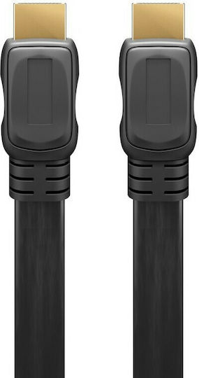 Goobay HDMI 1.4 High Speed 1080p 120Hz Flat Cable HDMI male - HDMI male 3m Μαύρο