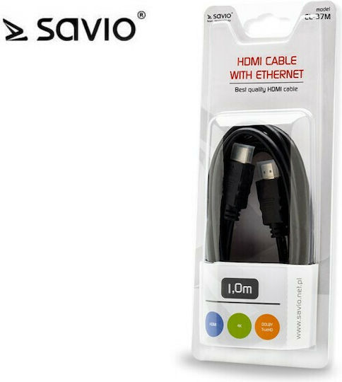 Savio HDMI 1.4 High Speed 1080p 120Hz Cable HDMI male - HDMI male 1m Μαύρο