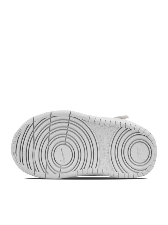 Court Borough Low 2 Kids Sports Shoes With Hoop & Loop Closure White