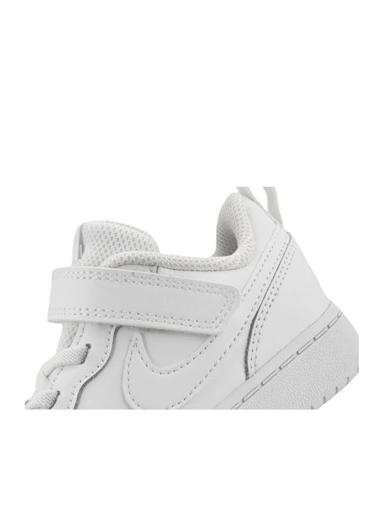 Court Borough Low 2 Kids Sports Shoes With Hoop & Loop Closure White