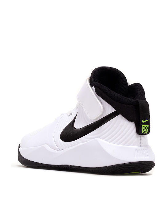 Hustle Team Hustle Kinder Sportschuhe Basketball mit Bügel- und Schleifenverschluss White / Black / Volt