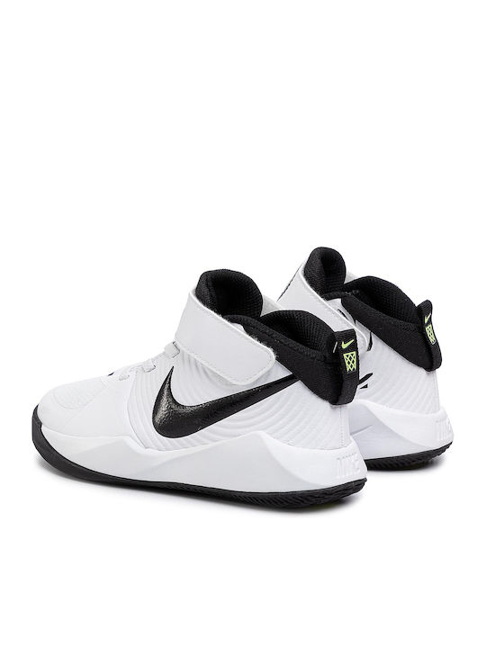 Hustle Team Hustle Kinder Sportschuhe Basketball mit Bügel- und Schleifenverschluss White / Black / Volt