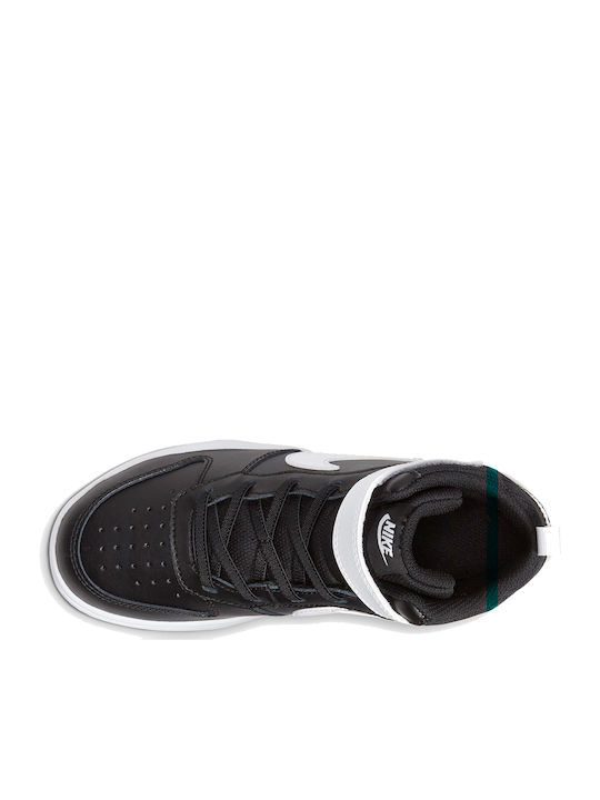 Court Court Borough Mid 2 Kids Sports Shoes with Hoop & Loop Closure Black / White