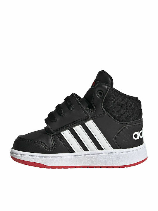 Hoops Hoops 2 Kids Sports Shoes Basketball with Hoop & Loop Closure Core Black / Cloud White / Vivid Red
