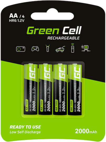 Green Cell Wiederaufladbare Batterien AA Ni-MH 2000mAh 1.2V 4Stück